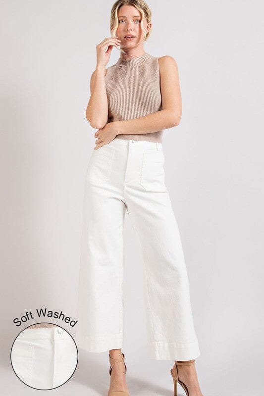 SOFT WASHED WIDE LEG PANTS eesome TAUPE S 