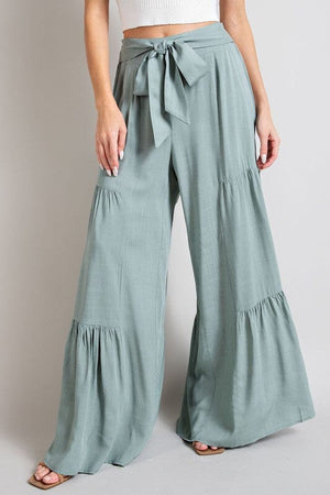 TIERED WIDE LEG PANTS eesome MINT S 
