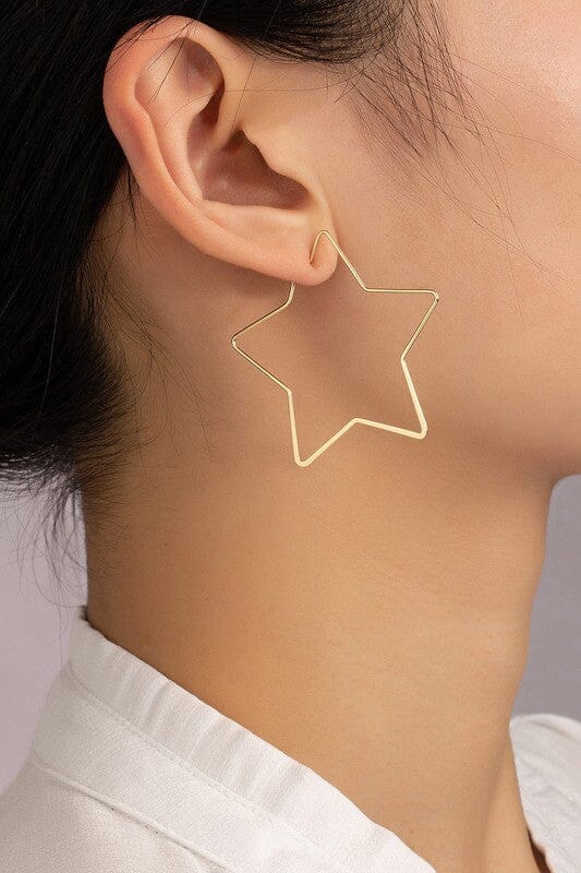 Trio graduate size star hoop earrings LA3accessories Gold one size 