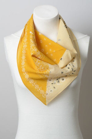 Two Tone Western Floral Bandana Leto Accessories Mustard/Yellow Default 