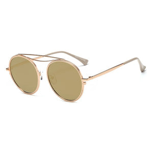 Unisex Polarized Round Fashion Sunglasses Cramilo Eyewear Amber OneSize 