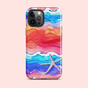 Watercolor Waves Starfish Tough Case for iPhone® Knitted Belle Boutique iPhone 12 Pro Max 