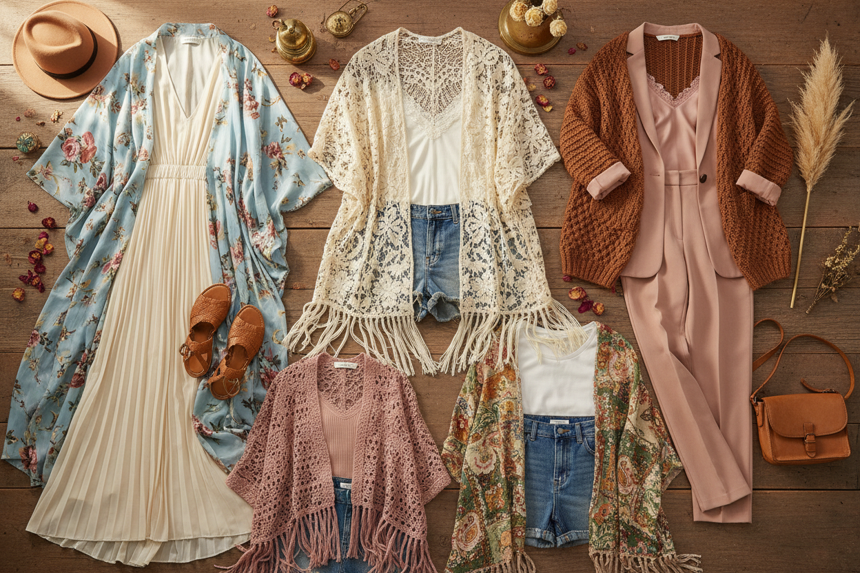 How to Style a Kimono Cardigan: 10 Easy Boho Outfit Ideas