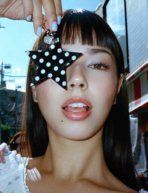 Polka Dot Star Charm | Black and White