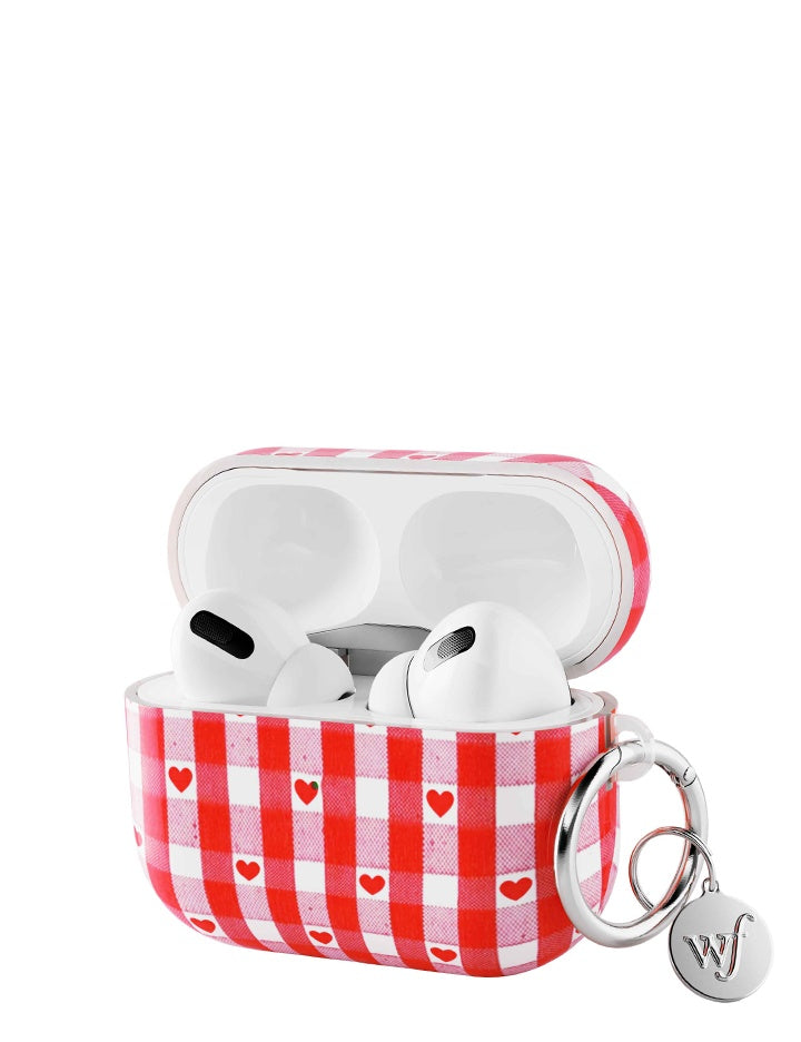 Red Gingham Hearts AirPods