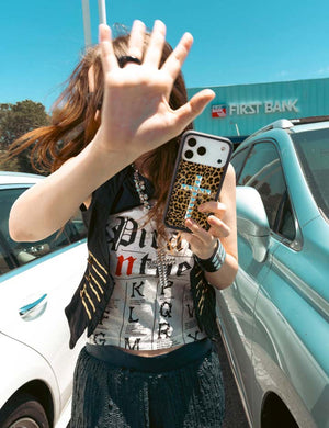 Stud Cross Meow iPhone Case