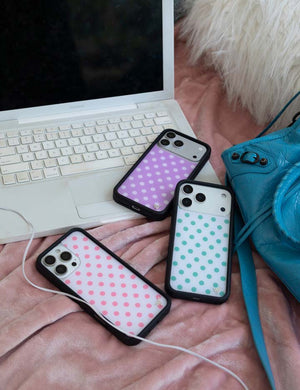 Polka Dot | White and Turquoise iPhone Case