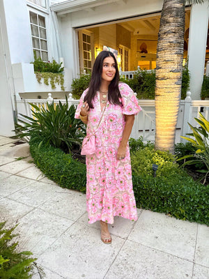 Talulah Caftan Maxi Dress - Pink Blossom