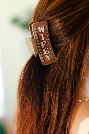 Brown Southwestern "WIFEY" Hair Claw