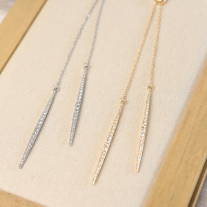 Pave Lariat Pendant Necklace