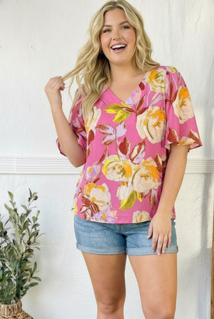 Floral Muse V Neck Blouse