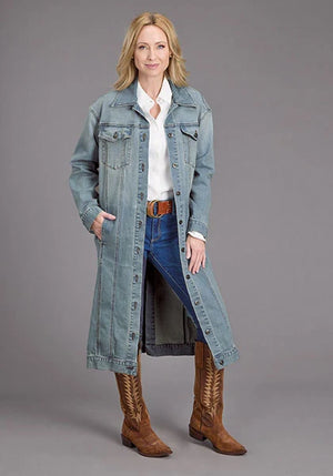 Stetson Stretch Maxi Length (Light Wash) - Women's Denim Jacket