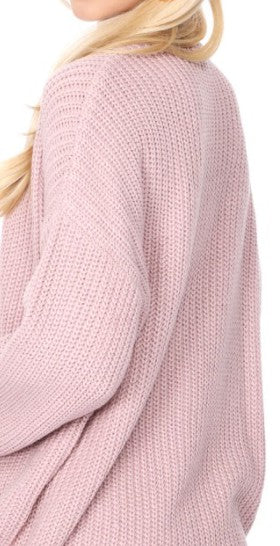 Chunky Waffle Knit Open Front Sweater Cardigan