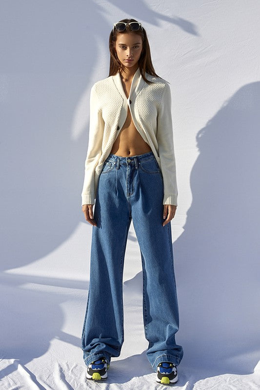 HIGH RISE WIDE LEG JEANS