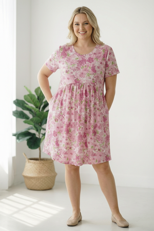 In the Sunshine Fuchsia Babydoll Dress