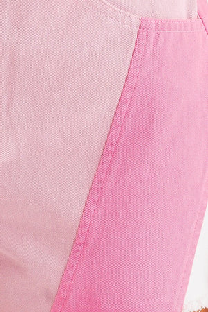 Color Block Shorts - Pink