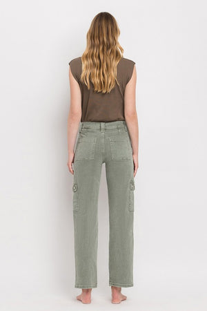 High Rise Cargo Straight Jeans - VERVET by Flying Monkey