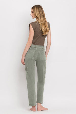 High Rise Cargo Straight Jeans - VERVET by Flying Monkey