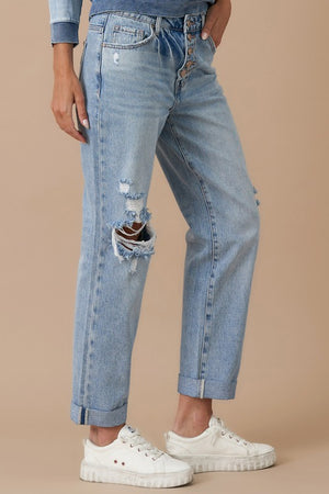 ROLLED UP BOYFRIEND JEANS - Insane Gene