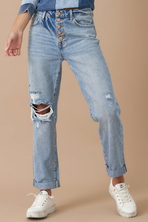 ROLLED UP BOYFRIEND JEANS - Insane Gene