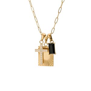 18K Gold Covered Stainless Steel Charm Necklace