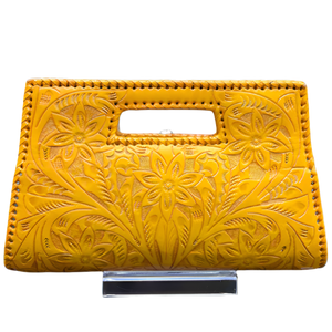 Hand-Tooled Leather Clutch & Crossbody - Multiple Colors