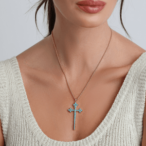 Athena Turquoise Cross Necklace