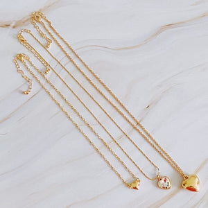 Triple Heart Pendant Necklace Set Of 3