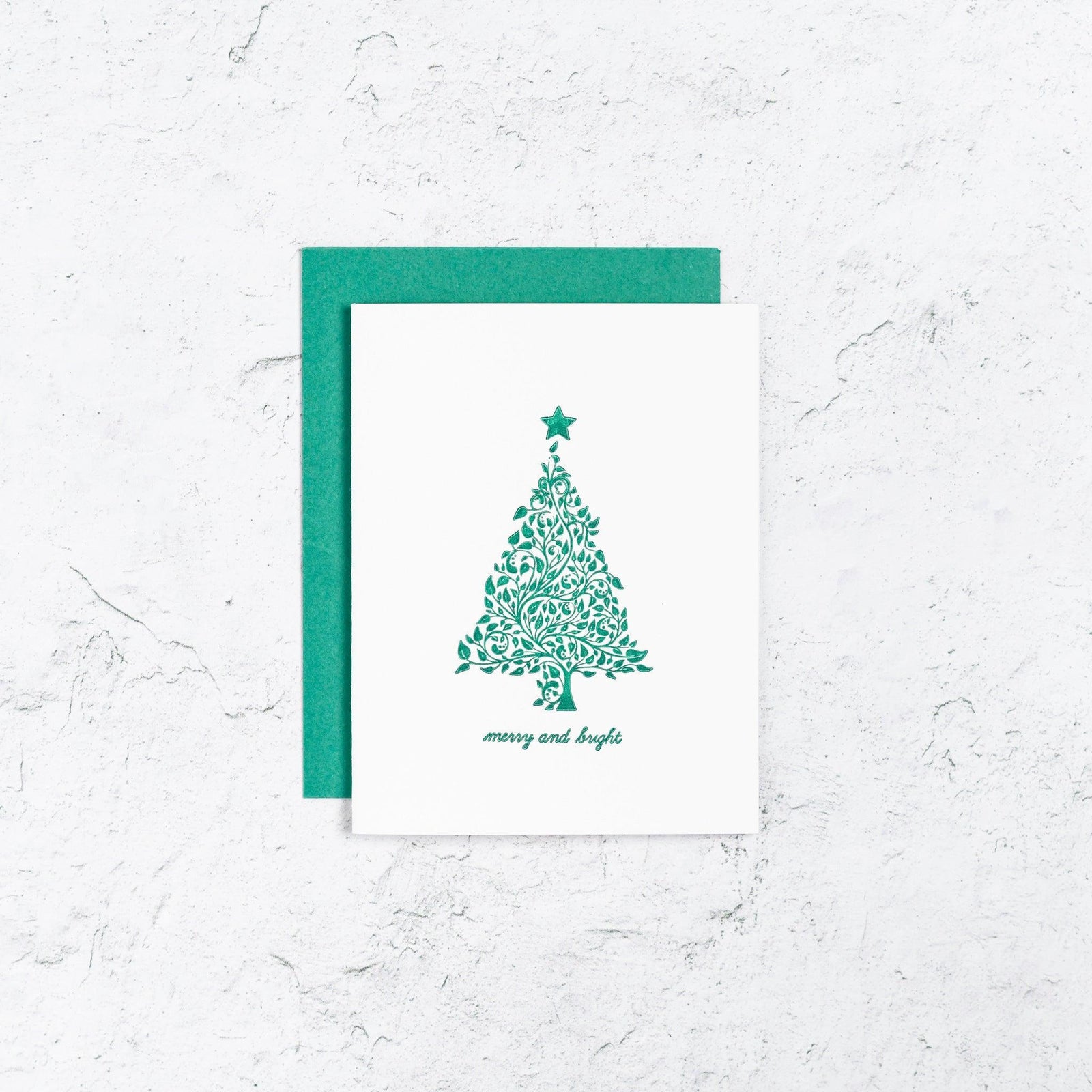 Merry and Bright Tree Cards Box Set of 10
