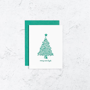 Merry and Bright Tree Cards Box Set of 10