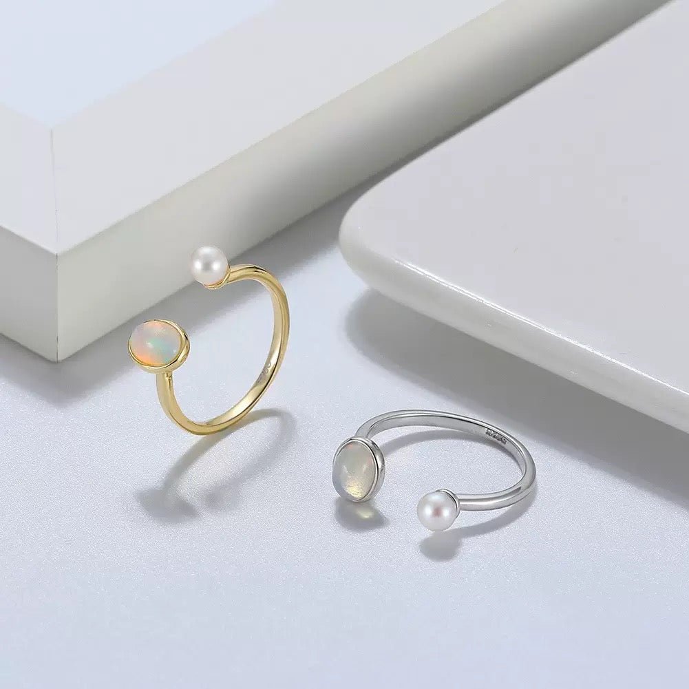 Ethereal Glow Pearl Adjustable Ring