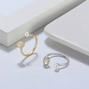Ethereal Glow Pearl Adjustable Ring