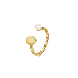 Ethereal Glow Pearl Adjustable Ring