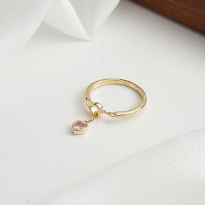 Sweetheart Heart Drop Adjustable Ring