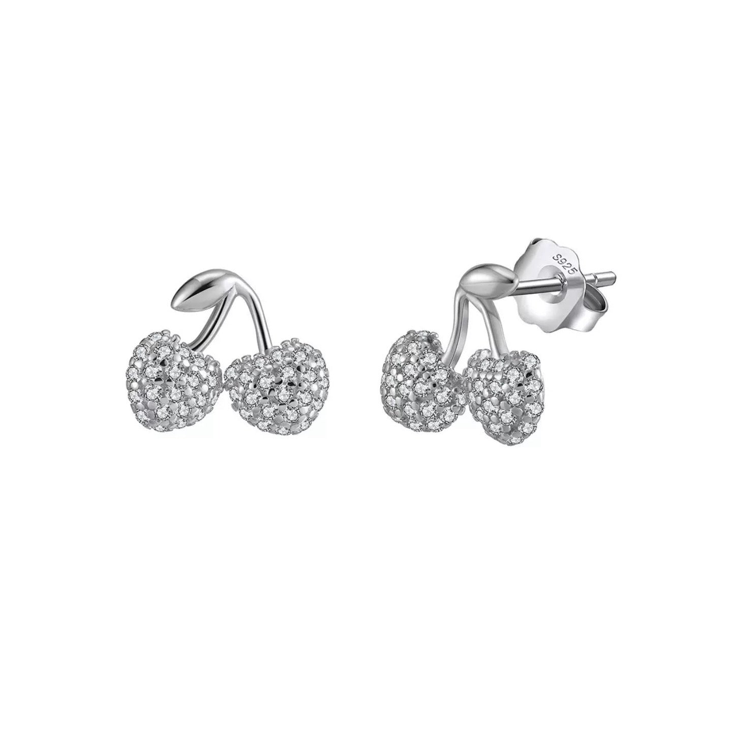 Sparkling Cherry Stud Earrings