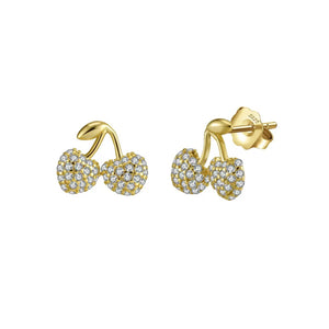 Sparkling Cherry Stud Earrings