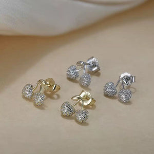 Sparkling Cherry Stud Earrings