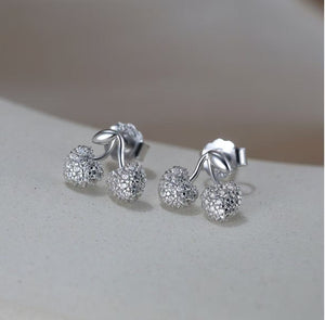 Sparkling Cherry Stud Earrings