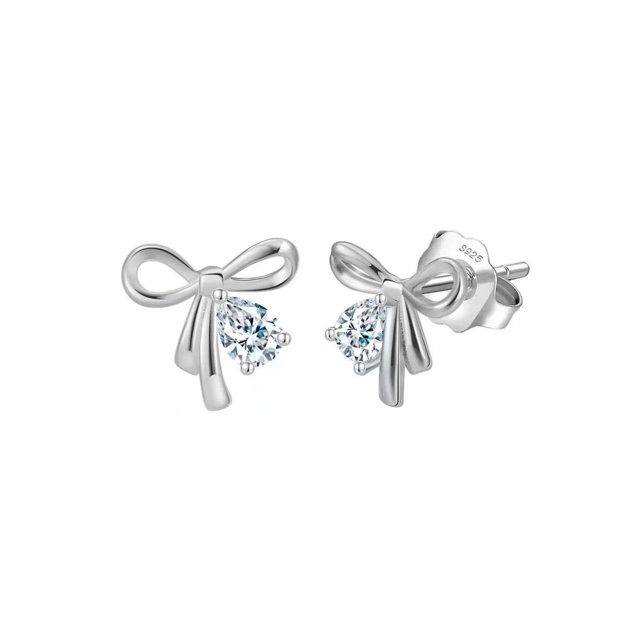 Dainty Bow Spark Stud Earrings