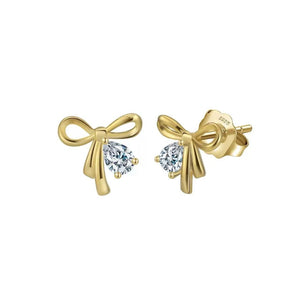 Dainty Bow Spark Stud Earrings