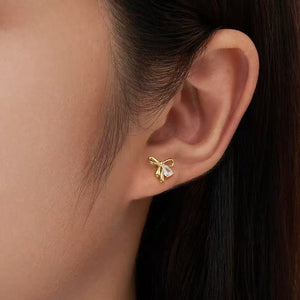 Dainty Bow Spark Stud Earrings