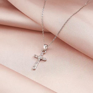 Hammered Cross Pendant Necklace