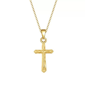 Hammered Cross Pendant Necklace