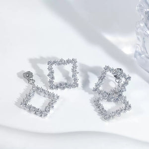 Geometric Lattice Drop Earrings