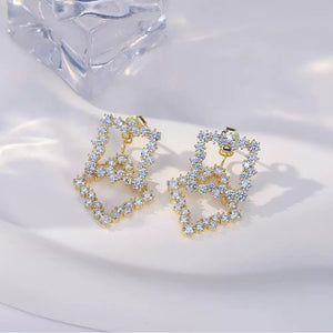 Geometric Lattice Drop Earrings