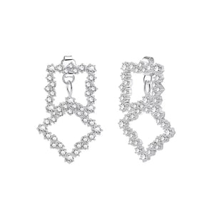 Geometric Lattice Drop Earrings
