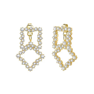 Geometric Lattice Drop Earrings
