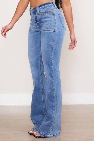 Square Pocket Bootcut Jeans - Vibrant M.i.U