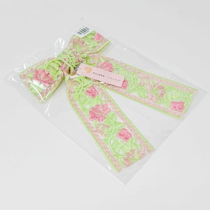 Lacey Flower Embroidered Bow Hair Clip