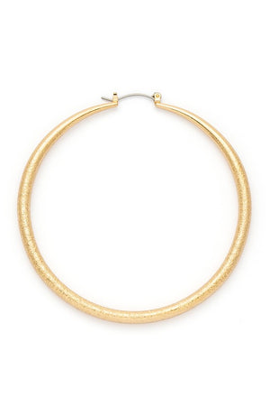 70MM Sand Blast Textured Hoop Earrings